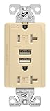 Eaton tr7756 V-box 20 Amp 125 V組み合わせUSB 3.1 A充電器with二重レセプタクル、アイボリー