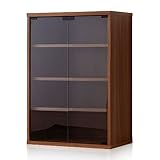 ワイエムワールド ガラス キャビネット 組合せ自在 ディスプレイラック 6Beeシリーズ 【カラー：ウォールナット】 00-HN-GCAB