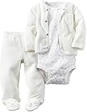 カーターズ Carter's ボディスーツ ＆ カーディガン ＆ パンツ 豪華3点セット 3-Piece Babysoft Footed Pant Set 9M (67-72cm)