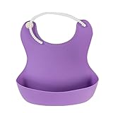 Gaorui（ガオルイ）ベビー よだれかけ 無地　シリコーンエプロン 男の子 女の子　防水 食事サイズの調節可能です食事用スタイ・エプロン離乳食 イエロー　レッド　パープル　オレンジ　グリーン　ブルー