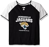 NFLジャクソンビル・ジャガーズWomen 's Plus Size Deep VeeラグランTシャツ、4 x、ブラック