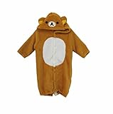リラックマ・コリラックマ ベビー服 なりきりツーウェイドレス 【27、チャ[リラックマ] 50-70cm】 マイクロファイバー 新生児 着ぐるみ キグルミ