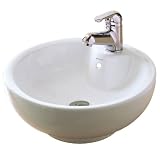 Decolav 1451-CWH Round Vitreous China Above-Counter Vessel with Overflow, White [並行輸入品]
