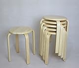 6脚セット  スツール　チェア　スタッキング　丸イス　木製　ナチュラル　hd-006 na-6