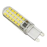 Reelco 5-Pack Mini G9 LED 4W Dimmable 110V-130V Warm White 2700k Light Bulb 5730SMD LED Candle Bulbs