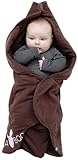 Wallaboo Baby Blanket Fleur, Supersoft 100% Cotton, For Pram, Moses Basket or Crib and Travel, Choco