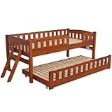 タンスのゲン 二段ベッド 収納 ロータイプ 子ベッド付き2段ベッド 木製 シロップ ブラウン 11719055 BR