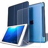 【強化ガラスフィルム付き】iPad 10.2 第９世代(2021) 第８世代 第７世代 と互換性あり スマートカバー ケース 三つ折り保護カバー クリアバックケース 自立スタンド・オートスリープ機能 軽量・薄型・ハードタイプ A2197 A2200 A2198 A2270 A2428 A2429 A2430