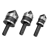 3個入り面取りビット カウンターシンク ボアセット1/4 "六角シャンク ウッド プラスチック 12mm 16mm 19mm