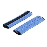 uxcell 安全シートベルトカバー コットンブレンド 21.5 x 6.5 x 2cm ブルー ブラック 2個入り