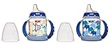 NUK Learner Cup Silicone Bundle Pack, Cars/Elephants, 5 Ounce, 2 Count by NUK