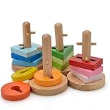 積み木セット カラフルなつみき 木のおもちゃ パズル玩具 - Happytime ZM17020 (2017新発売) 赤ちゃんの知育玩具 積み木 木の知育玩具 木製 カラー 出産お祝い