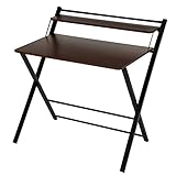 木製フォールディングデスク コンパクト 収納可能 折りたたみデスク ラック付パソコンデスク 〔幅80cm〕