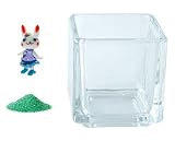 花市場直送便 ミニチュアガラス ラビちゃん グレープ & カラーサンド グリーン & 植え込み用グラス ニューブロックS