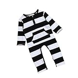Lutents ベビー服 ロンパース カバーオール 長袖 縞模様 黒白 男の子 女の子 カジュアル 快適 着心地良い 歩行服 パジャマ 新生児 出産祝いプレゼント 可愛い オシャレ