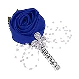 Dovewill 10タイプ選べる　フラワーコサージュ　ブライダルコサージュ　ブライダルフラワーオーナメント　結婚式　インテリア - 青いバラ