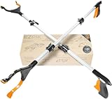 EZPIK（イージーピック）Pro マジック ハンド お助けハンド らくらくハンド つかみ棒 リーチャー 折り畳み 軽量 強力 マグネット付き ゴミ拾い トング ロング ショート 伸縮 介護用 高齢者 自助具 便利グッズ （シルバー・100cm・2パック）