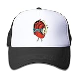 キッズ メッシュキャップ 通気性 今季最新 ヒップホップ メッシュハット ハートビート 日焼け止め 帽子 カジュアル ストーリート系ブラック プリント付き 無地