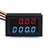 DROK 0.28 "高精度DC 0-33.00V / 0-999.9mA-3.000A 12V電圧計電流計電圧　ボルテージメーター/アンペアモニターパネルゲージ　Volt / Ampメーター