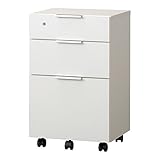 国産 完成品 高さ66.5cmのワゴン J3D-ワゴンBウッディホワイト[幅41.1cm 奥行50cm] 6110932