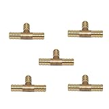 P Prettyia 配管用品　5本　真ちゅう　T型　継手　燃料ホース　空気　水　ホース　コネクタ　頑丈　全5サイズ - 10mm