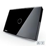 米国/ AU標準、リモートスイッチ、ブラッククリスタルガラスパネル、壁ライトリモートディマースイッチ、vl-c301dr-82