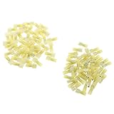 B Baosity 絶縁　スパード端子　イェロー　 配線端子　ワイヤコネクタ　約100個入り