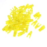 オートカー黄色のプラスチック8ミリメートルホールフードプロップロッド支持クリップ×50