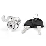 uxcell シリンダー錠　シリンダーロック　ドロワー　18mm　キー二つ　シルバートーン　セキュリティ