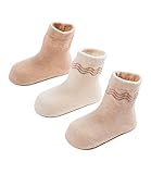 GRWDかわいい幼児新生児ナチュラルコットンクルーソックス0-3歳 3パック