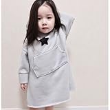 【RIRORA】 何より星印ワンピ-ス [グレー] 女の子・一番かわいい服・大人気アイテム・誰よりもおしゃれに・ベビーファッション (S)