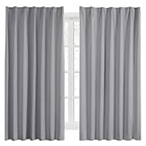 Hansleep カーテン 1級遮光 2枚組 幅100cm丈185cm ライトグレー 断熱 防寒 防音 省エネ 厚手 無地 おしゃれ 洗える