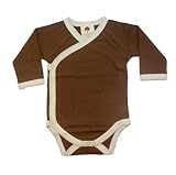 オーガニックコットン キモノボディスーツ長袖【チョコ】(0-3ヶ月(50～60))