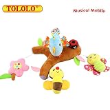 ベビーベッドCrib Musical Mobile with Hanging回転ソフトカラフルなPlush Dolls for 0歳以上、国