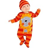 Domybest 春秋 カバーオール ベビー服 寝具 長袖 男の子 女の子 0-24ヶ月 ストライプ 小さなライオンのパターン 柔らかく快適 強い弾力性 出産祝い 百日記念 お祝いギフト 誕生日