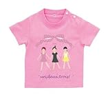 BabyChips アン,ドゥ,トロワ (名入れ半袖ベビーTシャツ) 150 ピンク