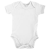 (ベイビーバグズ) Babybugz ベビー・赤ちゃん用 オーガニックコットン Vネック 半袖ボディースーツ ロンパース スリープスーツ ベビー肌着 パジャマ (6-12ヶ月) (ホワイト)