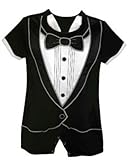 Stephan Baby Boy's Tiny Tux Romper 6-12 Months by Stephan Baby [並行輸入品]