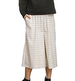 Angeliebe エンジェリーベ マタニティ ウィンドペン チェック ガウチョ パンツ 産前 産後 対応 妊婦服 スカンツ S ～ M アイボリー × ブラック 21112 21112101