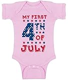 Awkwardスタイル赤ちゃんMy First 4th of JulyかわいいOne Pieceベビー半袖ボディスーツトップスPatriotic Proud Americanギフト カラー: グレー