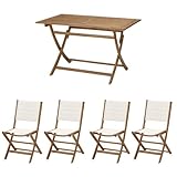 ブラウン／Relat ガーデン ガーデンセット ガーデンファニチャー　ガーデンテーブル ガーデンチェア テーブル チェア ガーデン家具 肘なし 肘なしチェア アカシア天然木