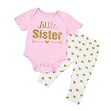 杜屋トヤ　新生児服　女の子　ガールズ　赤ちゃん　かわいい半袖文字ロンパース　ピンク　トップス　ハートデザインパンツ　プリント洋式夏服　スーツ　コスチューム衣装セット　ボディスーツ　遊び　記念　撮影　誕