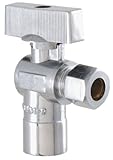 LDR 537 5300QT Low Lead Quarter Turn Shut Off Sweat Angle Valve 3/8-Inch Compression x 1/2-Inch ID, 