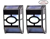 GMFive Solar Powered Lights for House Outdoor Landscape Garden Fence Lamp Warm White 2 Pack(Cool Whi