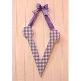 ギンガムチェックHanging Letters Initialsカラー:ラベンダー、手紙: V