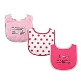 Luvable Friends 3 Piece Drooler Bibs with Fiber Filling for Girls, I love Mommy by Luvable Friends