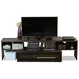 JKプラン テレビ台 コーナー テレビボード テレビラック 伸縮 テレビ台 40型 対応 配線すっきり コーナーにも壁面にも自由自在 北欧 TV台 ブラウン TSFTV0002BRBK