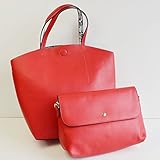 トートバッグ ポーチ 2点セット 便利なバッグ ショルダーバッグにも レッド RED ボタニカル柄 No.16001 レディースバッグ Tote bag Porch