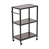 フラットワゴン 3段 ブラウン エステワゴン ネイルワゴン 美容室ワゴン キッチンワゴン