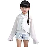 COCO1YA(ココイチヤ) 子供用 夏 日焼け止め ショール シフォン 紫外線 対策 薄手 女の子 涼しい エレガント 可愛い 無地 5色 ゆったり 通気性良い フリーサイズ